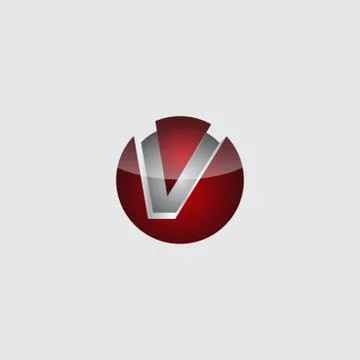 Business corporate initial circle 3d letter v logo design template vector. Re Stock Illustration