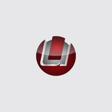 Business corporate initial circle 3d letter u logo design template vector. Re Stock Illustration
