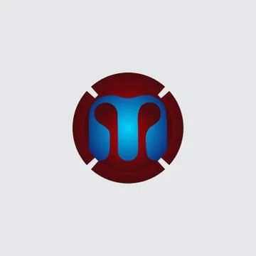Business corporate initial circle 3d letter m logo design template vector. Re Stock Illustration