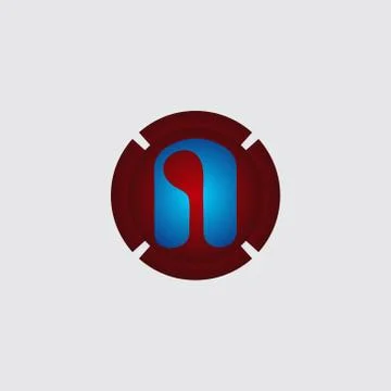 Business corporate initial circle 3d letter n logo design template vector. Re Stock Illustration