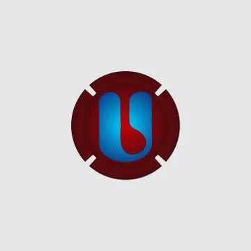 Business corporate initial circle 3d letter u logo design template vector. Re Stock Illustration
