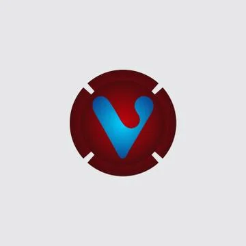 Business corporate initial circle 3d letter v logo design template vector. Re Stock Illustration
