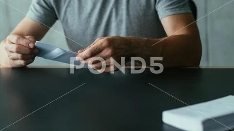 Business correspondence man envelope letter Stock Photos