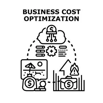 Business cost optimization managing financial expenses concept Stock Illustration