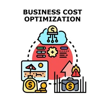 Business cost optimization managing financial expenses concept Stock Illustration