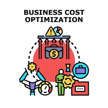 Business cost optimization process reducing expenses concept Stock Illustration