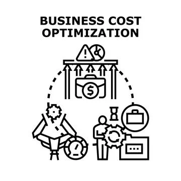 Business cost optimization process reducing expenses concept Stock Illustration