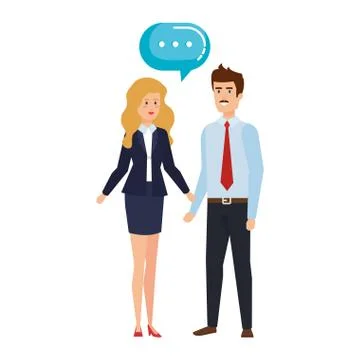 Business couple talking characters Stock Illustration