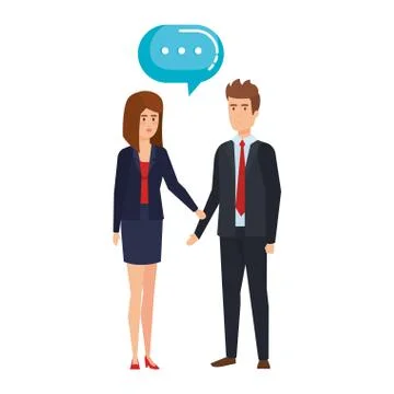 Business couple talking characters Stock Illustration