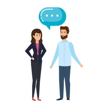 Business couple talking characters Stock Illustration