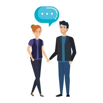 Business couple talking characters Stock Illustration