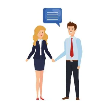 Business couple talking characters Stock Illustration