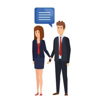 Business couple talking characters Stock Illustration