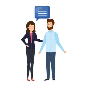 Business couple talking characters Stock Illustration