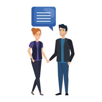 Business couple talking characters Stock Illustration