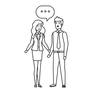 Business couple talking characters Stock Illustration