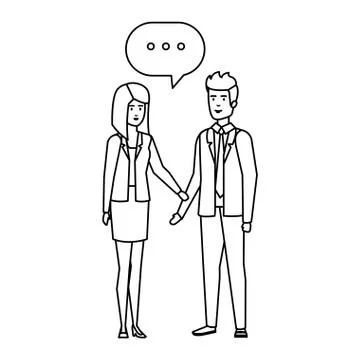 Business couple talking characters Stock Illustration