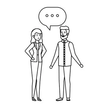 Business couple talking characters Stock Illustration