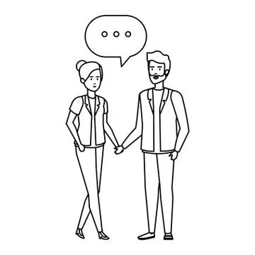 Business couple talking characters Stock Illustration