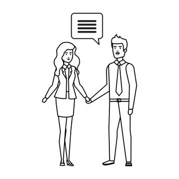 Business couple talking characters Stock Illustration