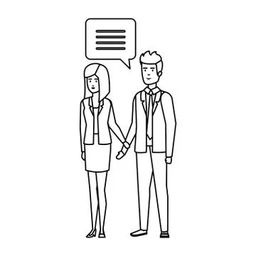 Business couple talking characters Stock Illustration
