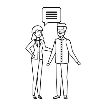 Business couple talking characters Stock Illustration