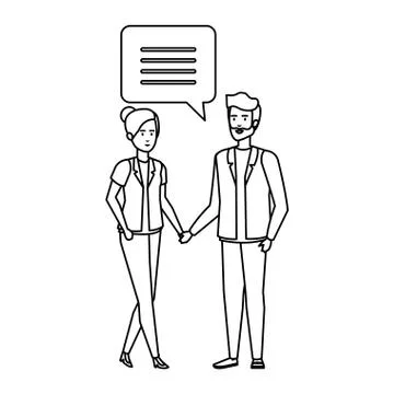 Business couple talking characters Stock Illustration