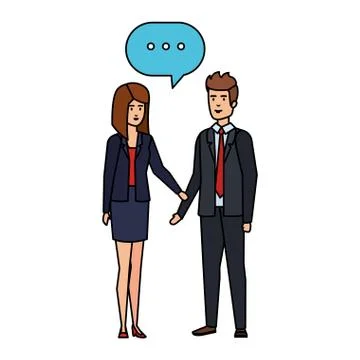 Business couple talking characters Stock Illustration