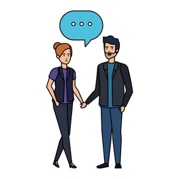 Business couple talking characters Stock Illustration