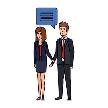 Business couple talking characters Stock Illustration