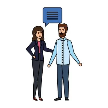 Business couple talking characters Stock Illustration