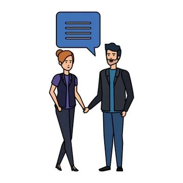 Business couple talking characters Stock Illustration