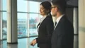 The business couple walking in the office hall. slow motion HD Footage