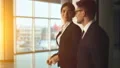 The business couple walking in the office. slow motion HD Footage