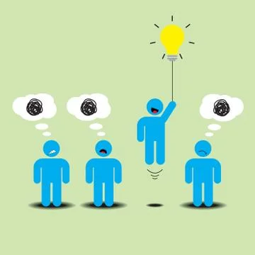 Business Creative Idea Floating Lightbulb Stock Illustration