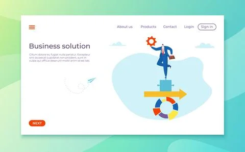 Business creative search idea web application website banner, template landing Stock Illustration