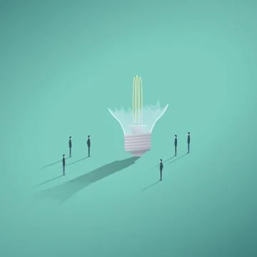 Business creative teamwork vector concept with businessman standing around Stock Illustration