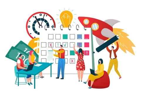 Business creative teamwork vector illustration. Business professional people Illustrazione stock