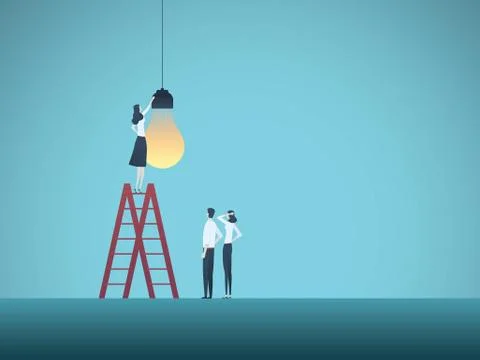 Business creativity and teamwork vector concept with team of businesspeople Stock Illustration