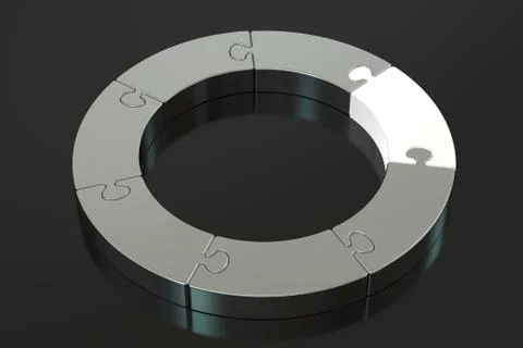 Business creativity concept with circle puzzle, 3D rendering Stock Illustration