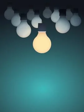 Business creativity concept with lightbulb turned on. Creative sign vector Stock Illustration