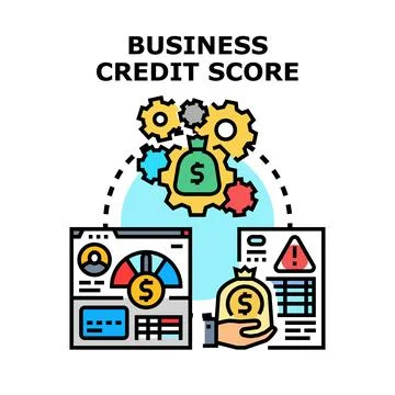 Business credit score evaluation determining financial health Stockillustratie
