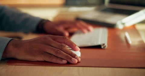 Business, cursor or hands in office with report, online communication or pitch Stock Footage 337452121