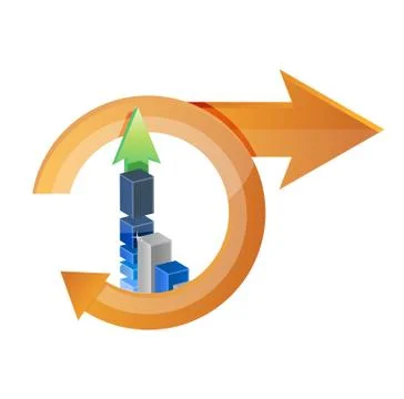 Business cycle and graph chart Stock Illustration