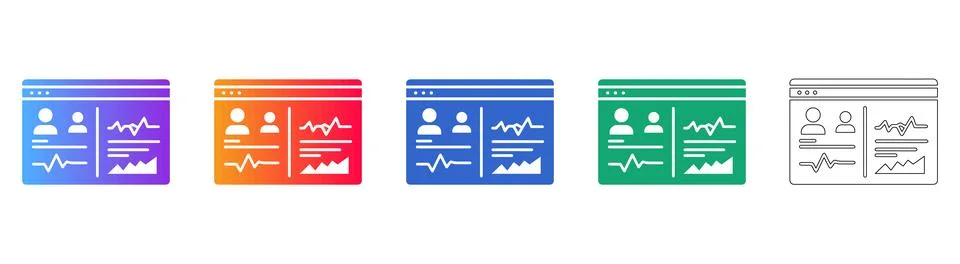 Business Dashboard Analytics Interface Set 스톡 일러스트