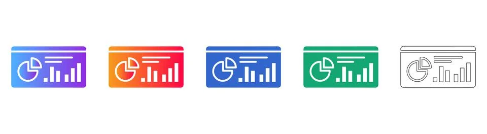Business Dashboard and Data Analytics Icons 스톡 일러스트
