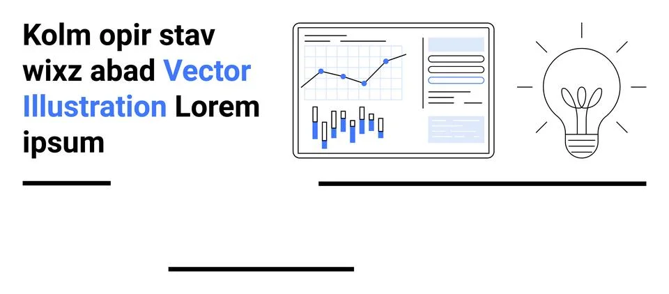 Business Dashboard with Graphs, Analytics, and Lightbulb Idea Concept Stockillustratie