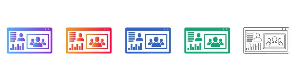 Business Dashboard User Profile Interface Icons Stockillustratie