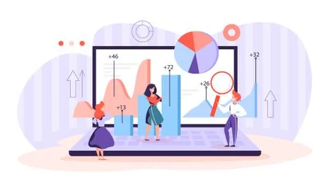 Business data analysis and analytics concept illustration 스톡 일러스트