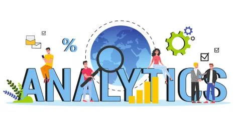 Business data analysis and analytics concept illustration Illustrazione stock